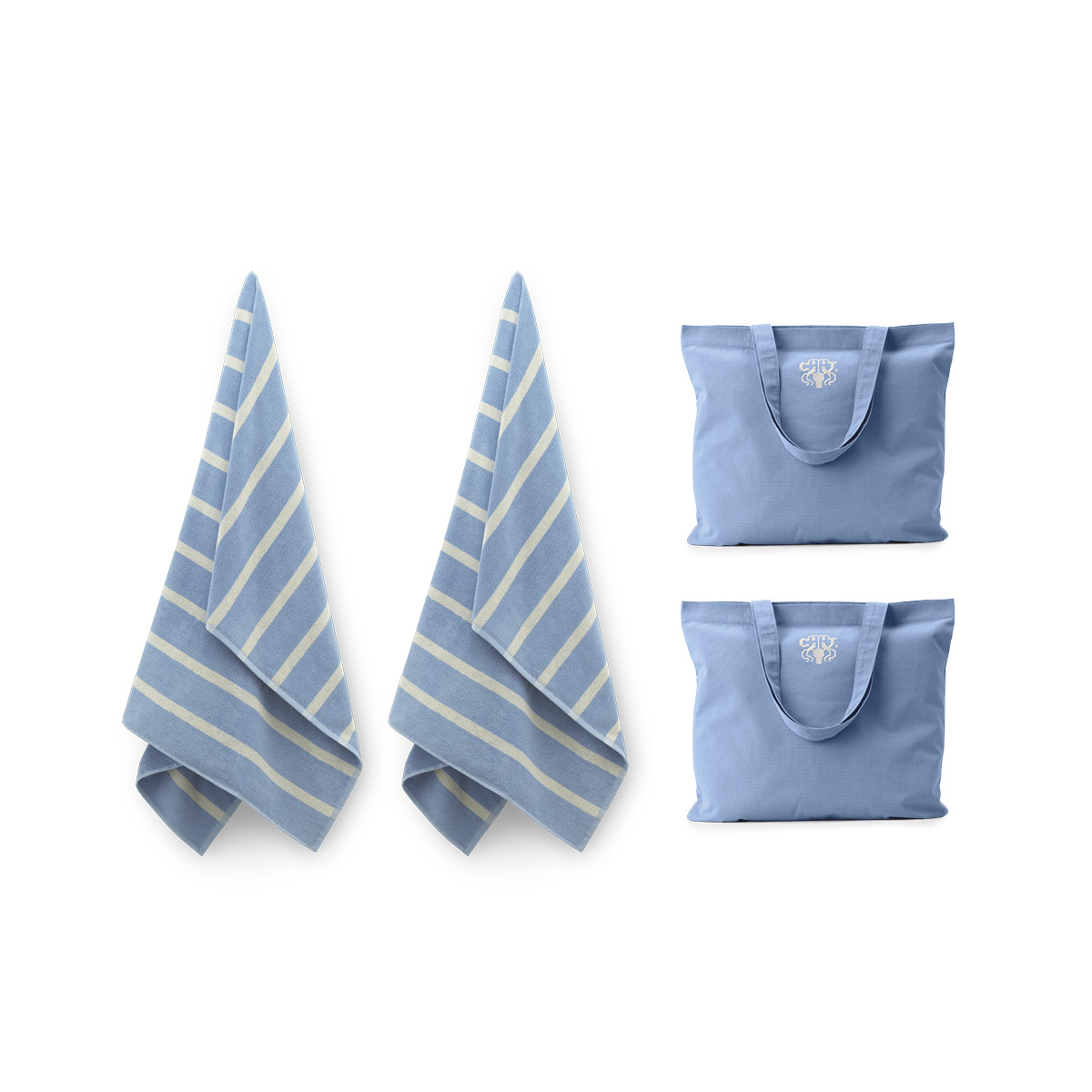 Georg Jensen Damask, frottébadelagen 2 stk. + flot totebag