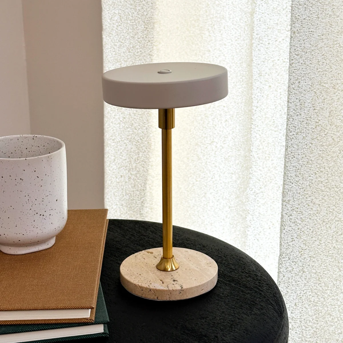 Dyberg Larsen, Moonligt mini LED bordlamper 2 stk. (beige el. sort)