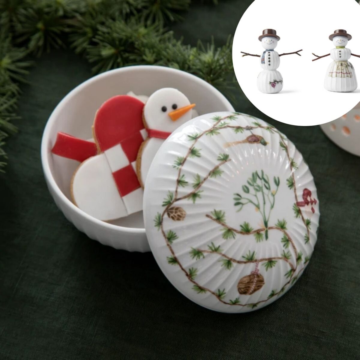 Kähler Hammershøi Christmas, Bonbonniere, Snemand & Snekone