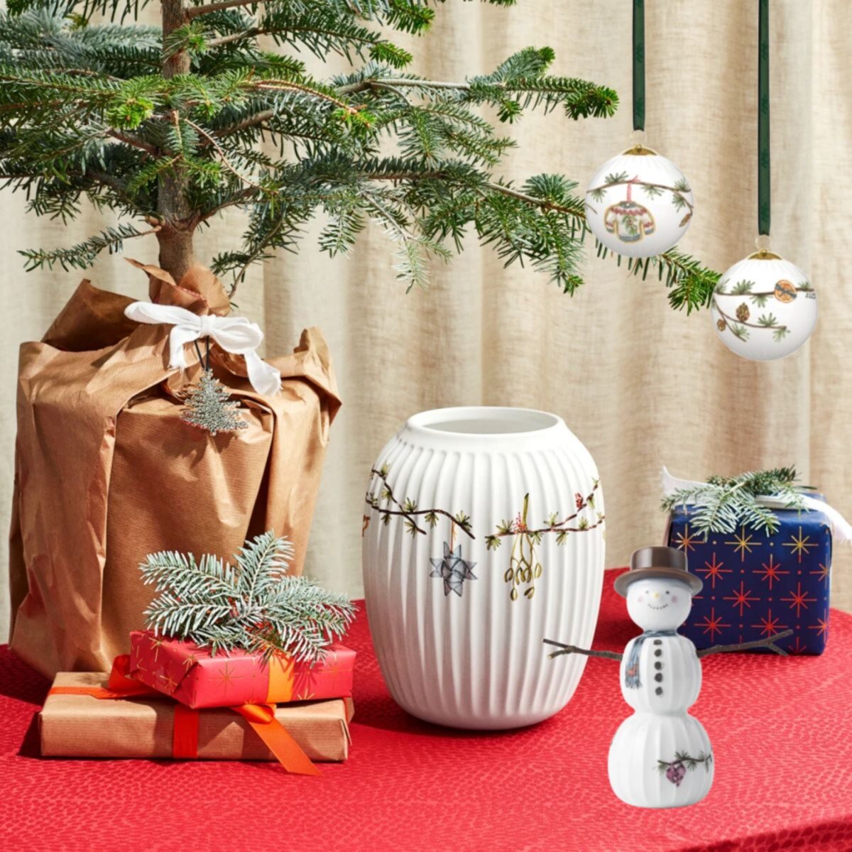 Kähler Hammershøi Christmas, Vase, snemand & 2 julekugler 2026