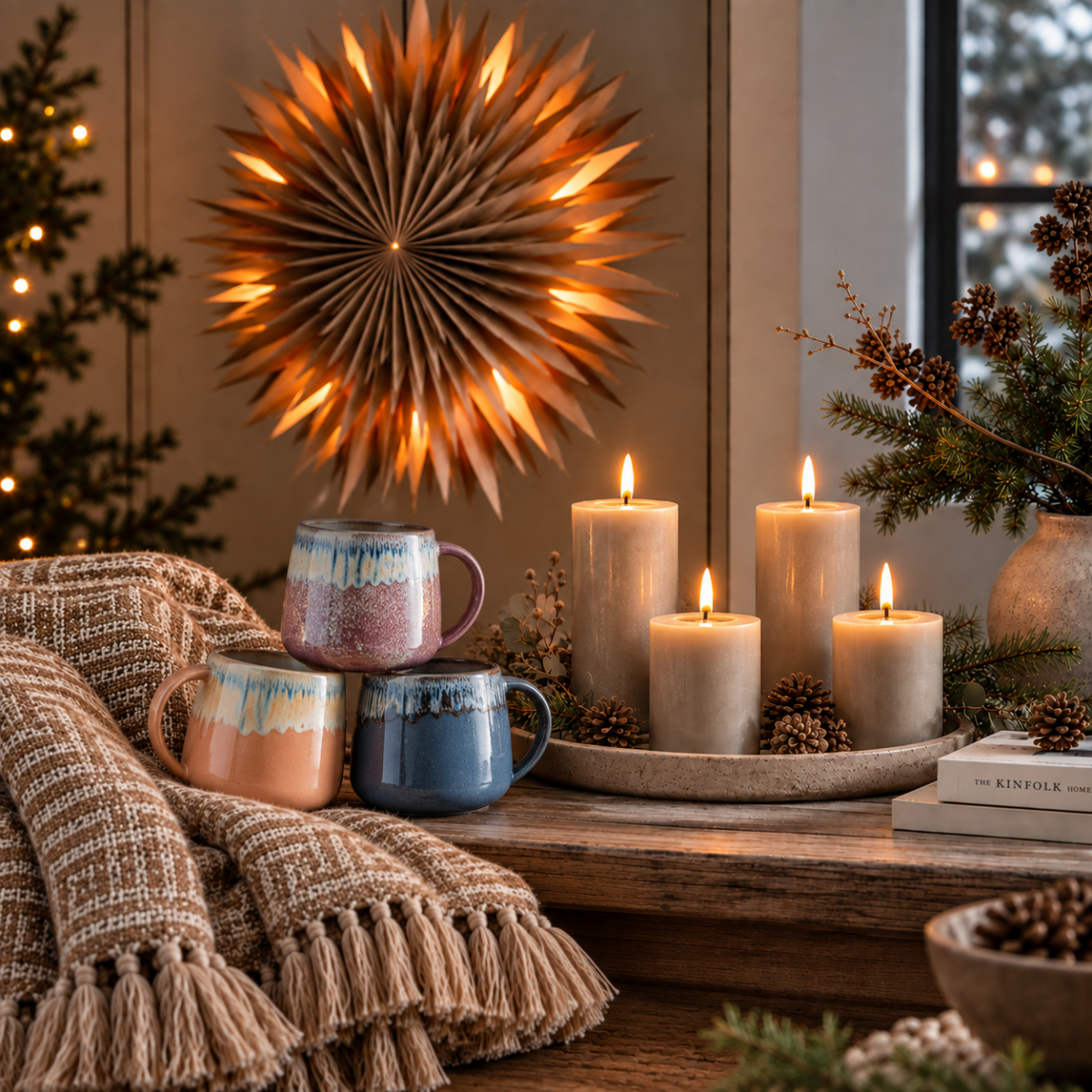 Bloomingville , 3 Cloe krus, 4 Ponza LED lys, Elijas stjerne og plaid